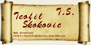 Teofil Skoković vizit kartica